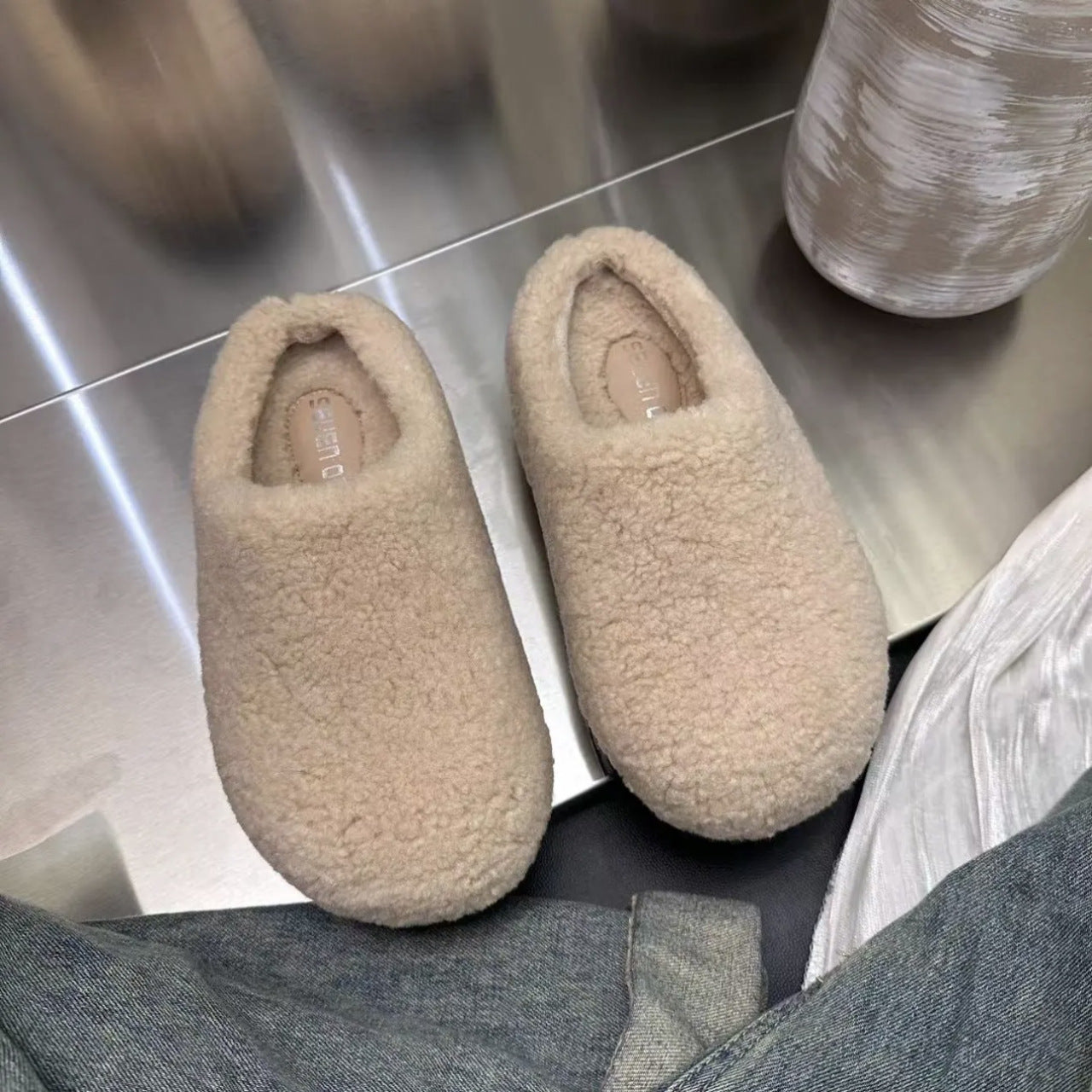 Retro Platform Cotton Shoes Fleece Lined For Women Thick