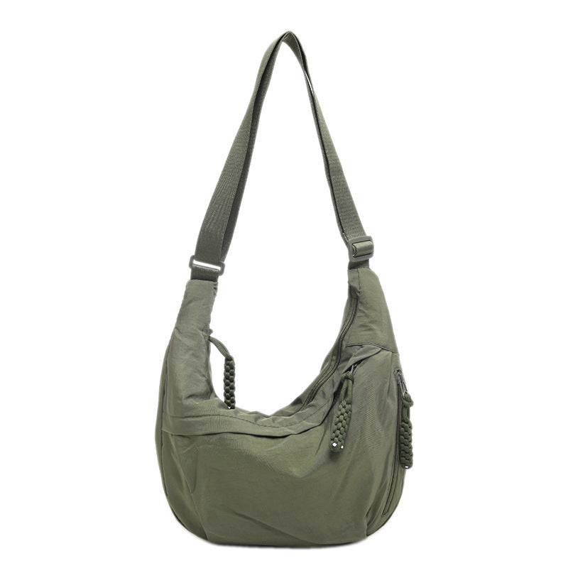 Nylon Washed Shoulder Bag – Large Capacity Crossbody for Women