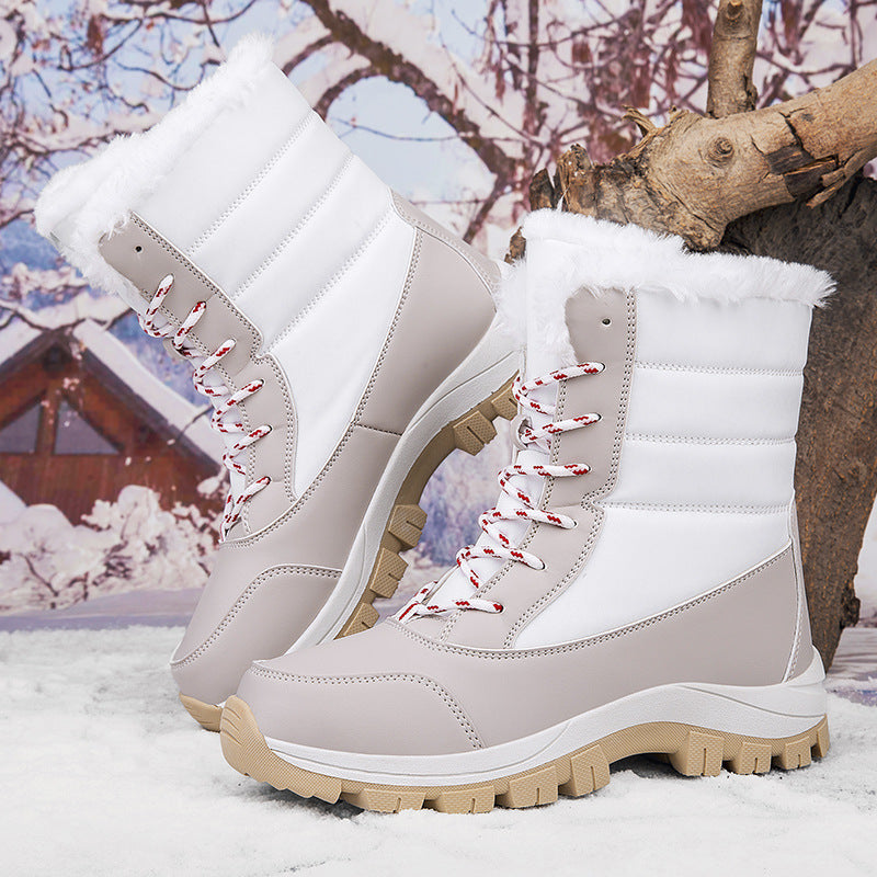 Women's Winter Cotton Snow Boots | Fleece Lined Warm Outdoor Padded Boots