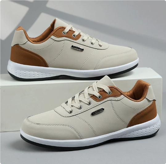 Men’s Light Sports Casual Shoes – Autumn Microfiber Leather Sneakers