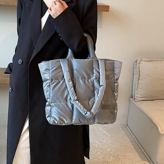 Large Capacity Cotton Down Jacket Shoulder Bag for Women