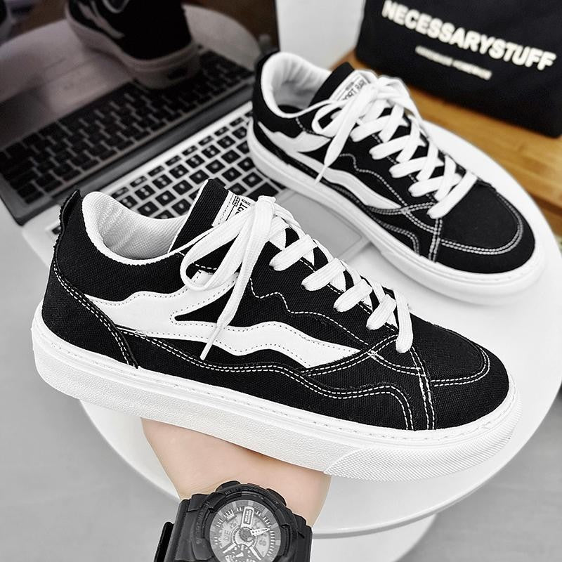 Men’s Black Sports Trend Flat Casual Shoes