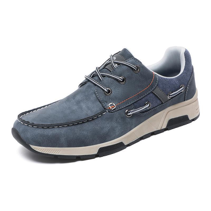Men’s Leather Breathable Sneakers – Plus Size Casual Commuter Shoes