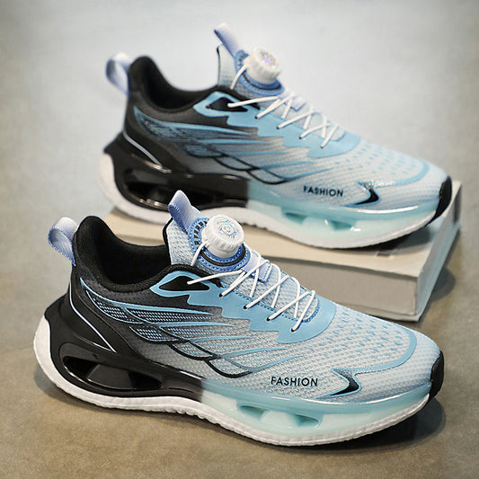 Men's Lightweight Shock Absorption Sneakers – Youth Rotating Button Shoes