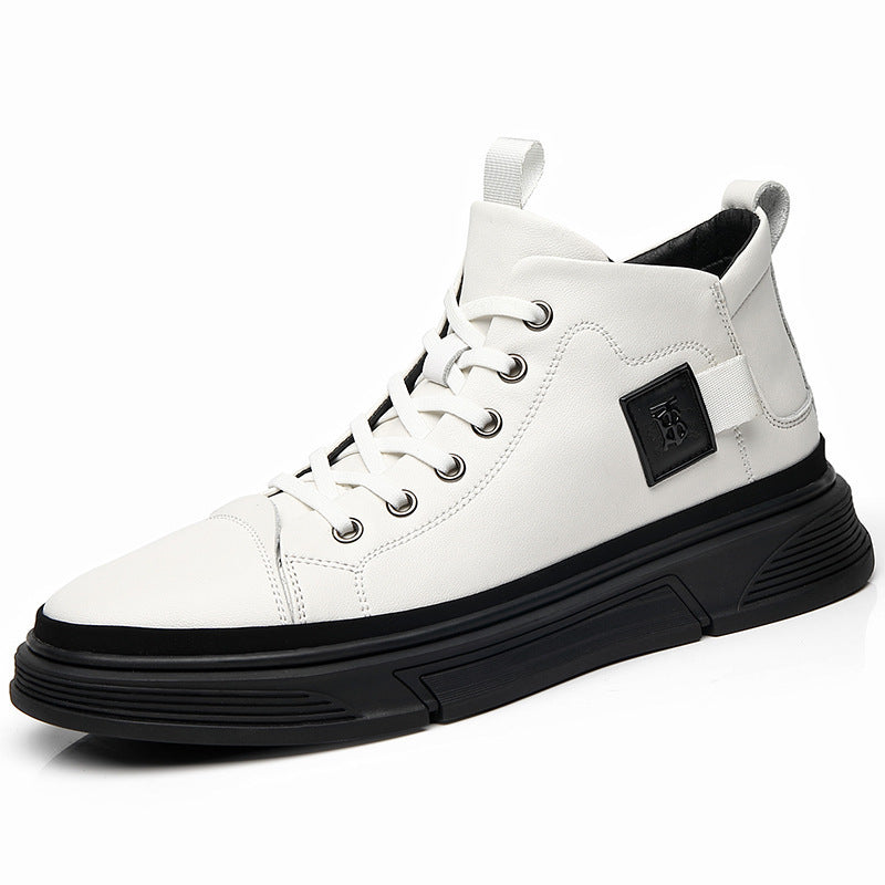 Men’s High-Top Leather Shoes – Winter Casual Footwear