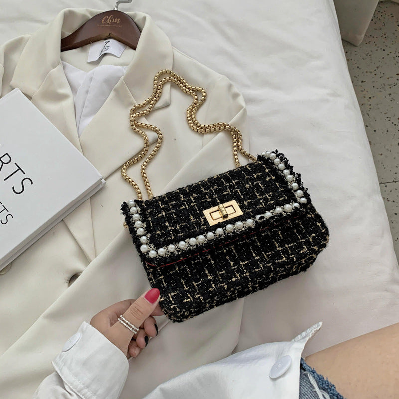 New Fashion Woolen Chain Bag – Western Style One-Shoulder Diagonal Bag