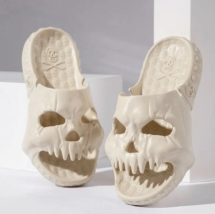 Personalized Skull Slippers – Halloween Funny Bathroom & Beach Shoes