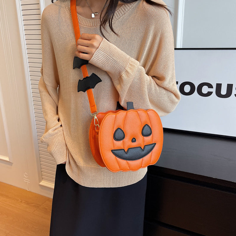 Women’s Halloween Shoulder Bag – Pumpkin Cartoon Personalized Bag