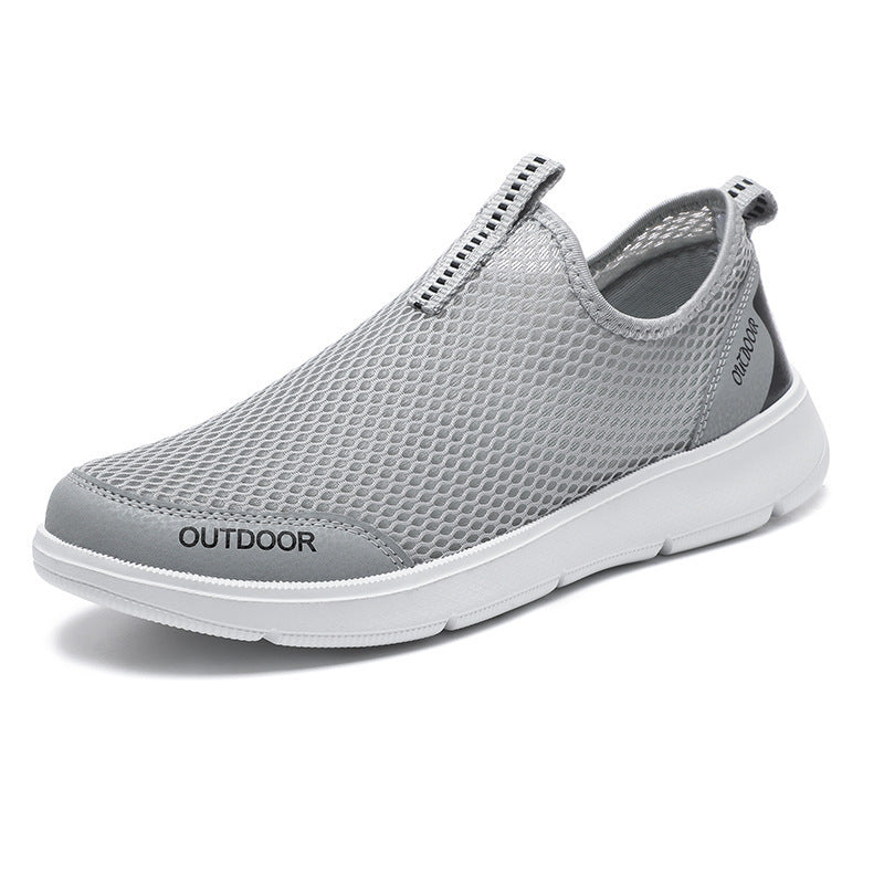 Men's Summer Breathable Mesh Surface Shoes Round Toe Slip-on