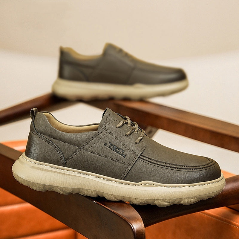 Men’s Autumn Casual Leather Shoes – Lightweight All-Match Fashion Sneakers