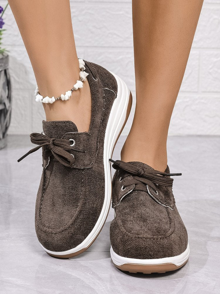 Plus Size Canvas Casual White Shoes For Women