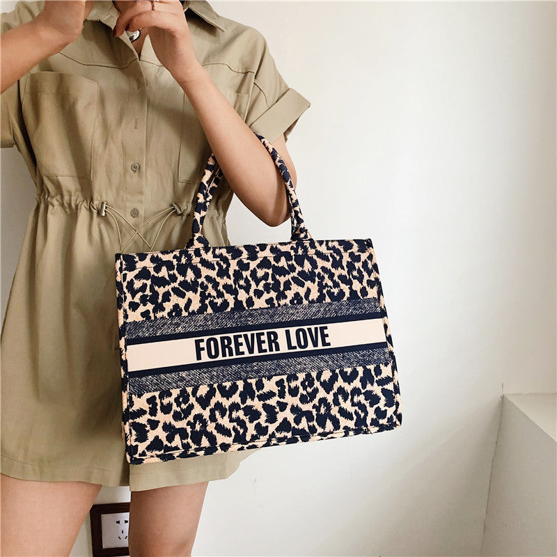 Leopard Print Handbag – Korean Style Large Capacity Women's Shoulder Bag