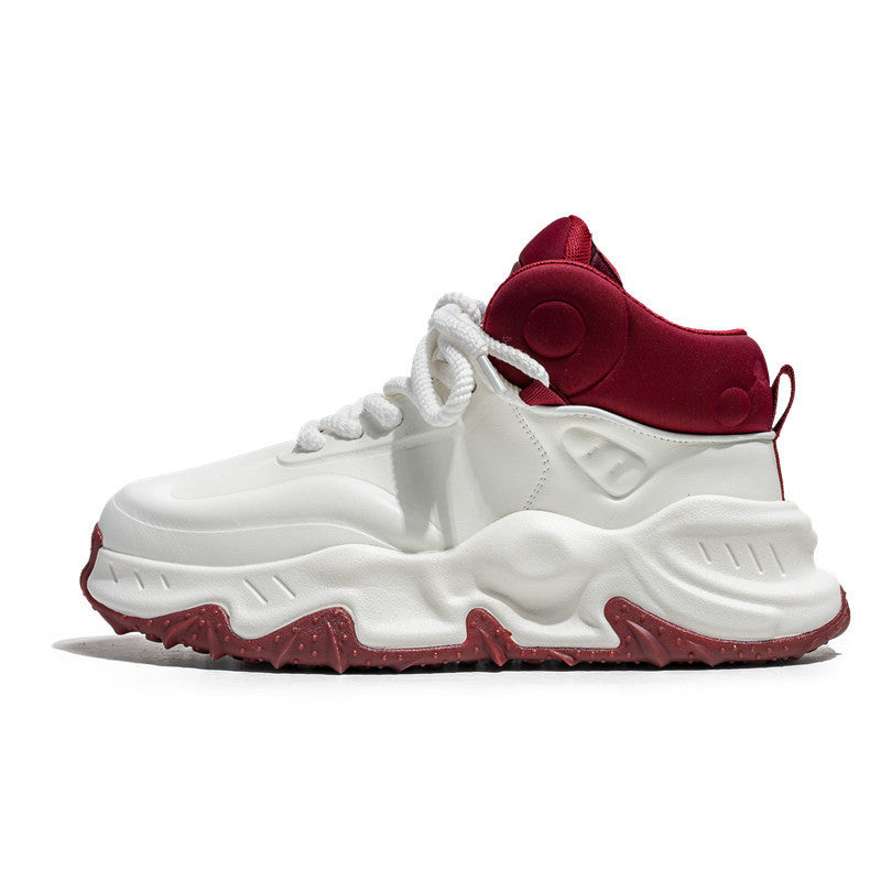 Men’s Mid-Top Fashion Sneakers – Thick Bottom & Non-Slip