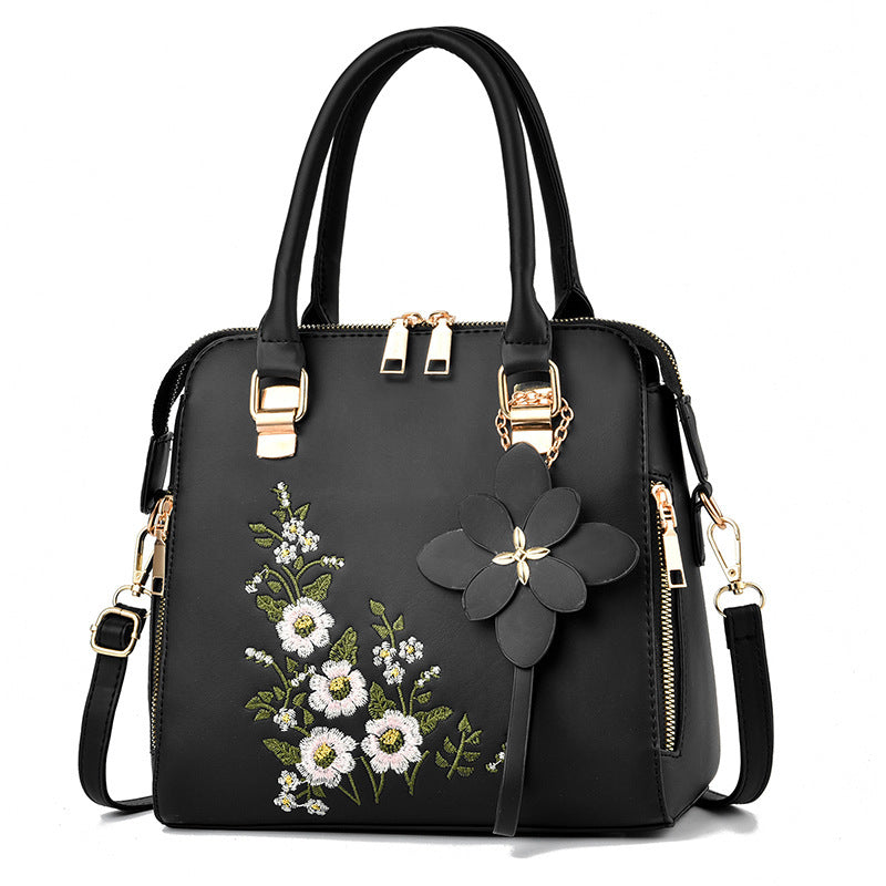 Stylish Women’s Floral Embroidery Messenger & Shoulder Bag