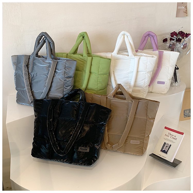 Large Capacity Cotton Down Jacket Shoulder Bag for Women