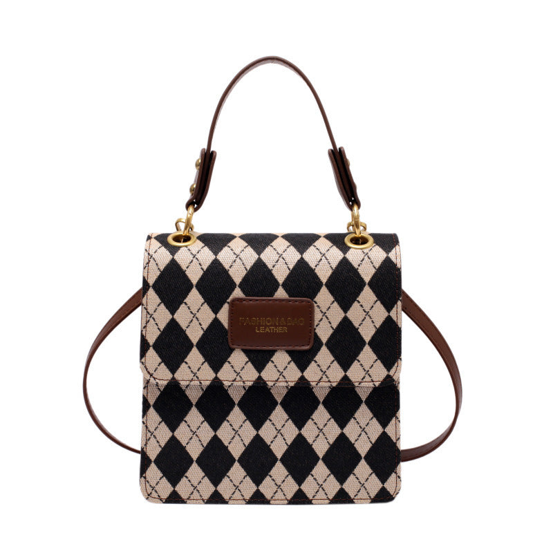 Fashion Plaid Messenger Bag Handheld One Shoulder Small Square Bag