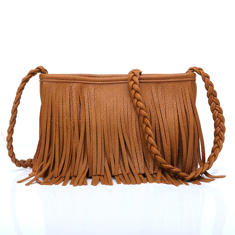 Women’s Hand-Woven Crossbody Bag – Tassel Shoulder Handbag