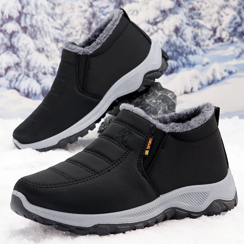 Men’s Fleece-lined Snow Boots – Warm Cotton-padded Winter Shoes