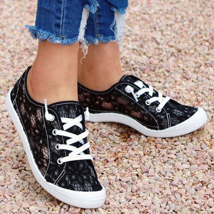 Lace Flats Shoes  Fashion Casual Shoes Women