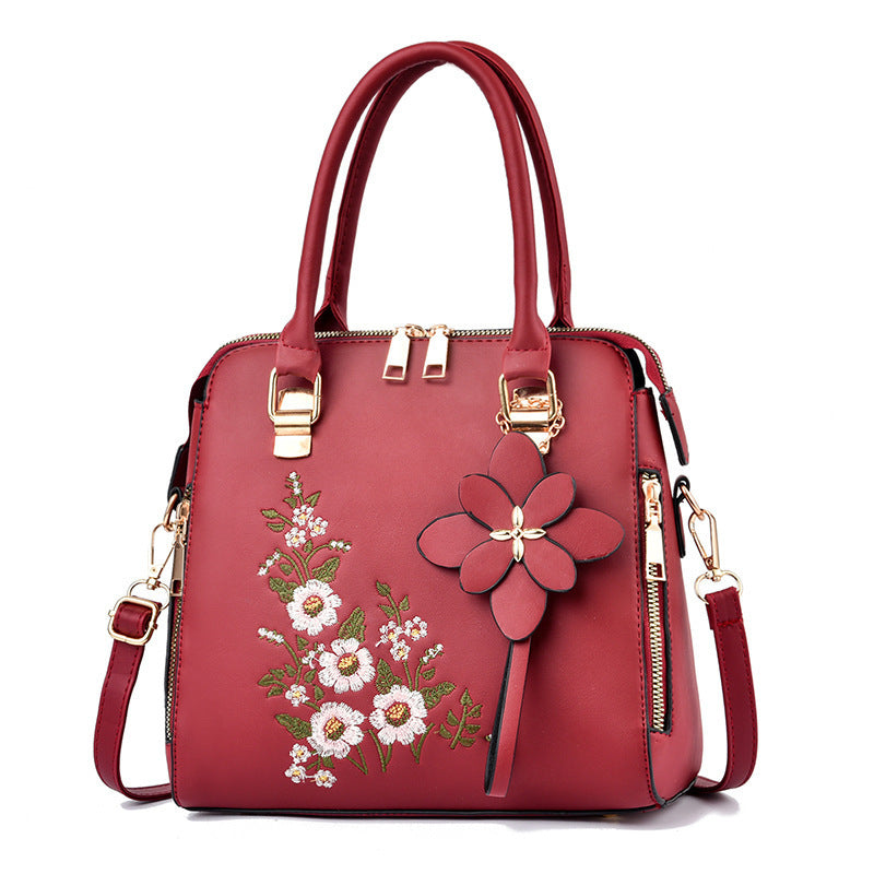 Stylish Women’s Floral Embroidery Messenger & Shoulder Bag