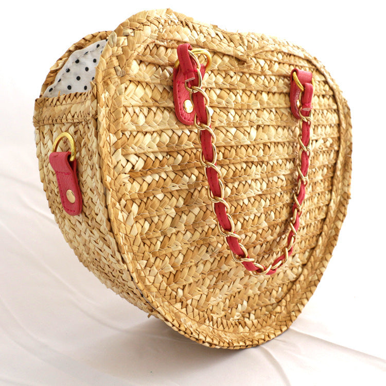 Simple Fashion Straw Shoulder Bag – Summer Beach Vacation Crossbody Tote