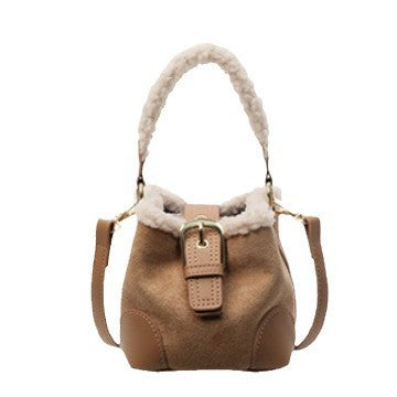 Women’s Plush Crossbody Bag – Casual Retro Shoulder Handbag