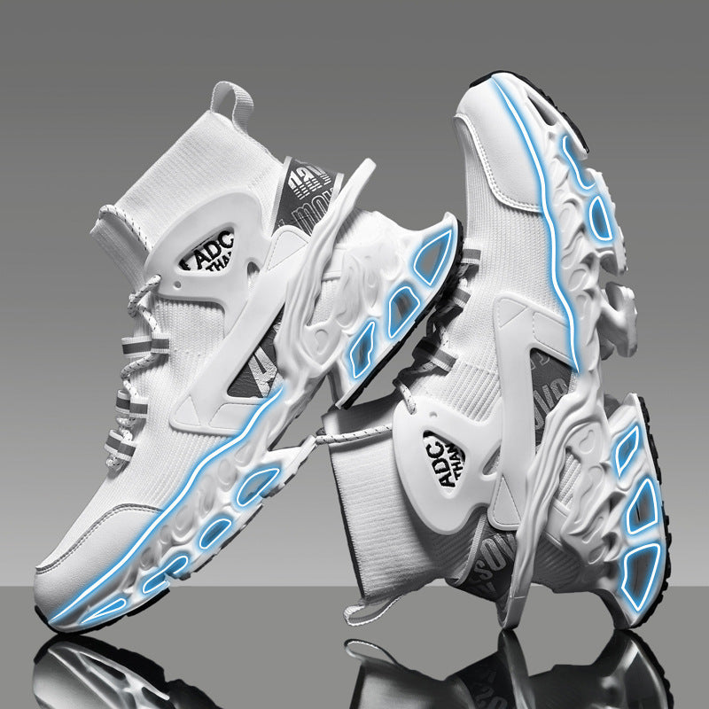 Men's High-top Shock-absorbing Running Mesh Sneaker