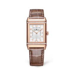 jaeger-lecoultre reverso classic duetto rose gold & diamonds lady`s watch