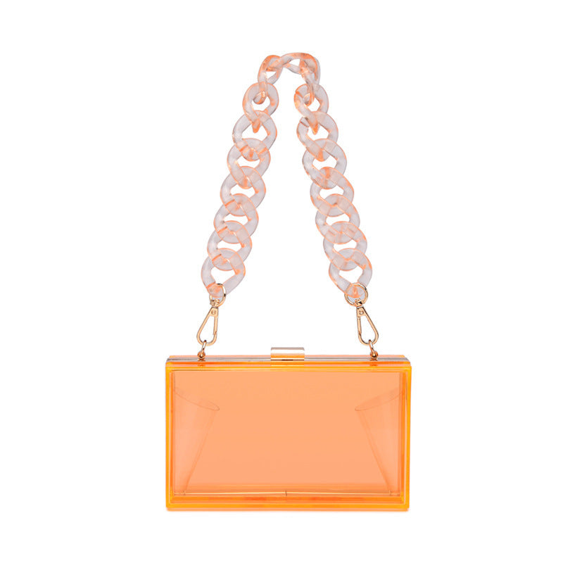 Acrylic Transparent Mini Square One-Shoulder Messenger Bag