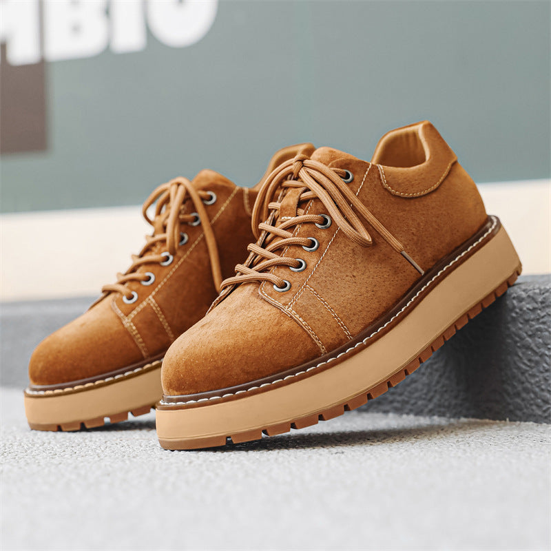 Men’s Japanese-Style Retro Platform Martin Boots – Casual Joker Shoes
