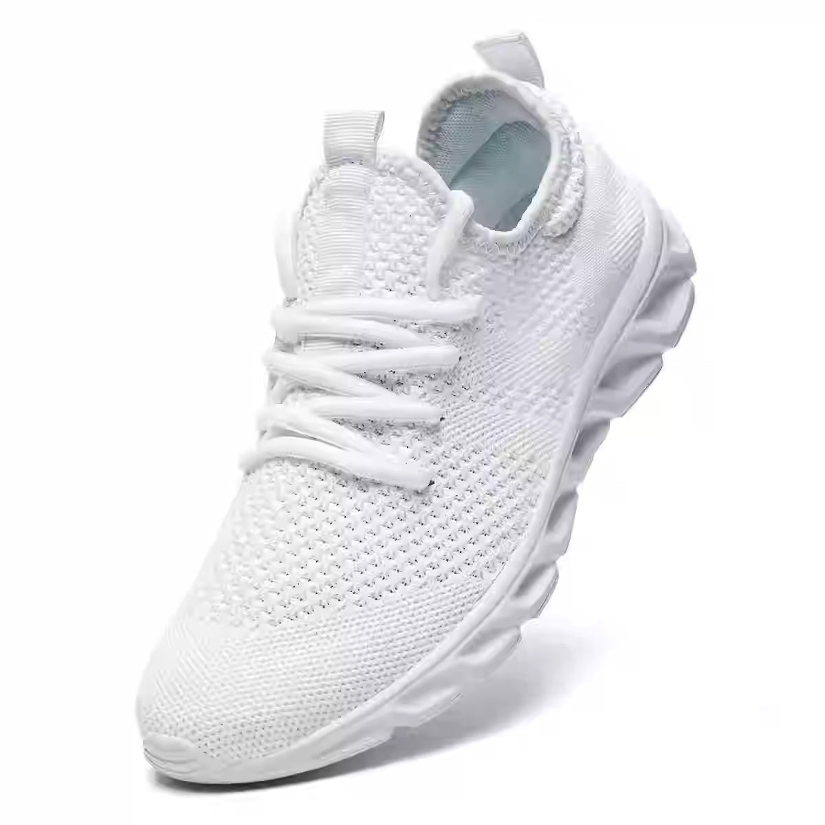 Men’s Casual Sport Shoes – Lightweight White Breathable Sneakers for Outdoor