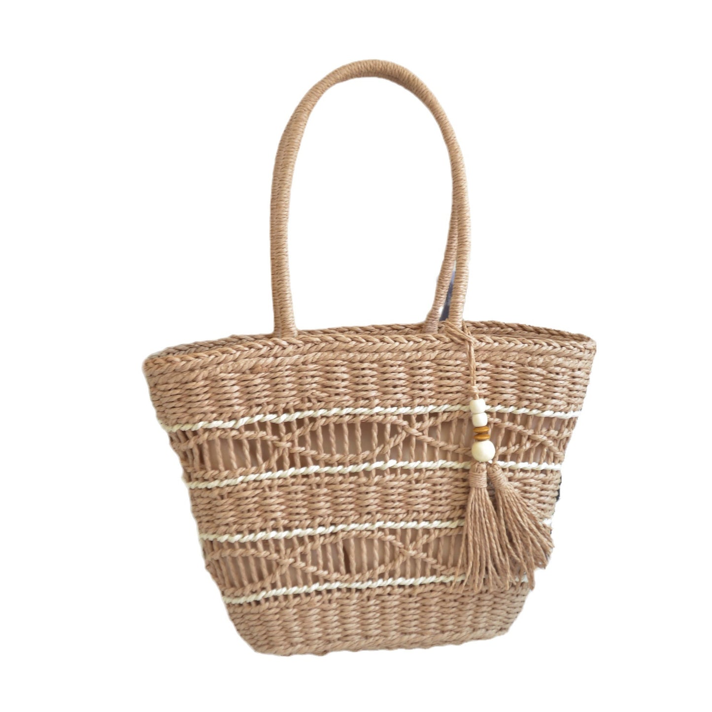 Women’s Handcrafted Paper String Straw Bag – Trendy Woven Shoulder Tote