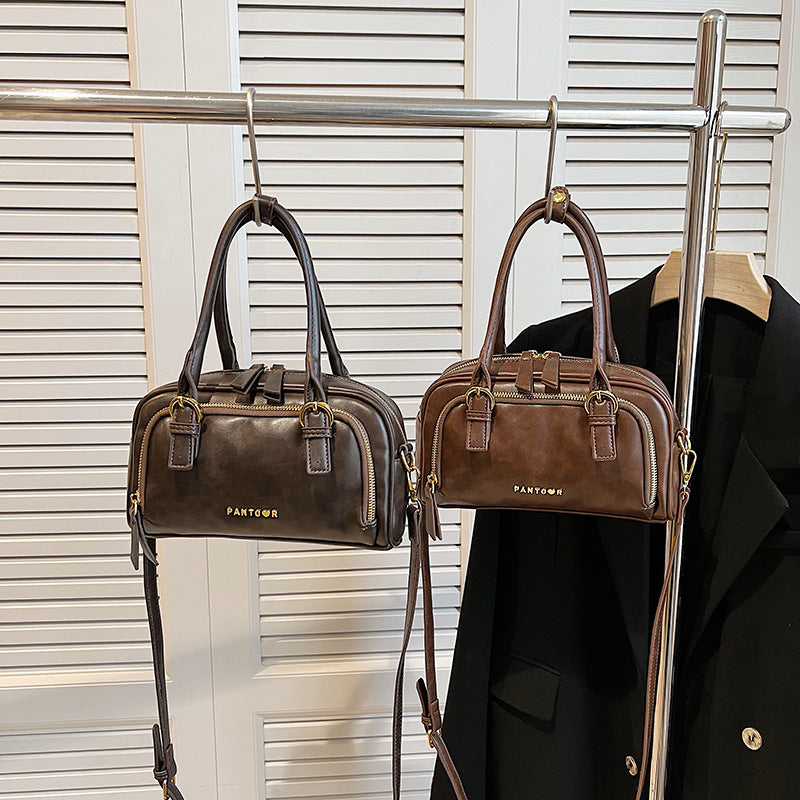 Women’s Vintage Bowling Bag – Retro Hand-Carry Crossbody