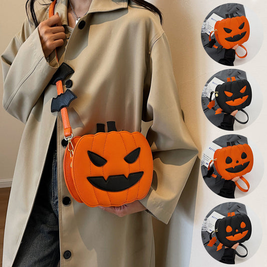 Women’s Halloween Shoulder Bag – Pumpkin Cartoon Personalized Bag