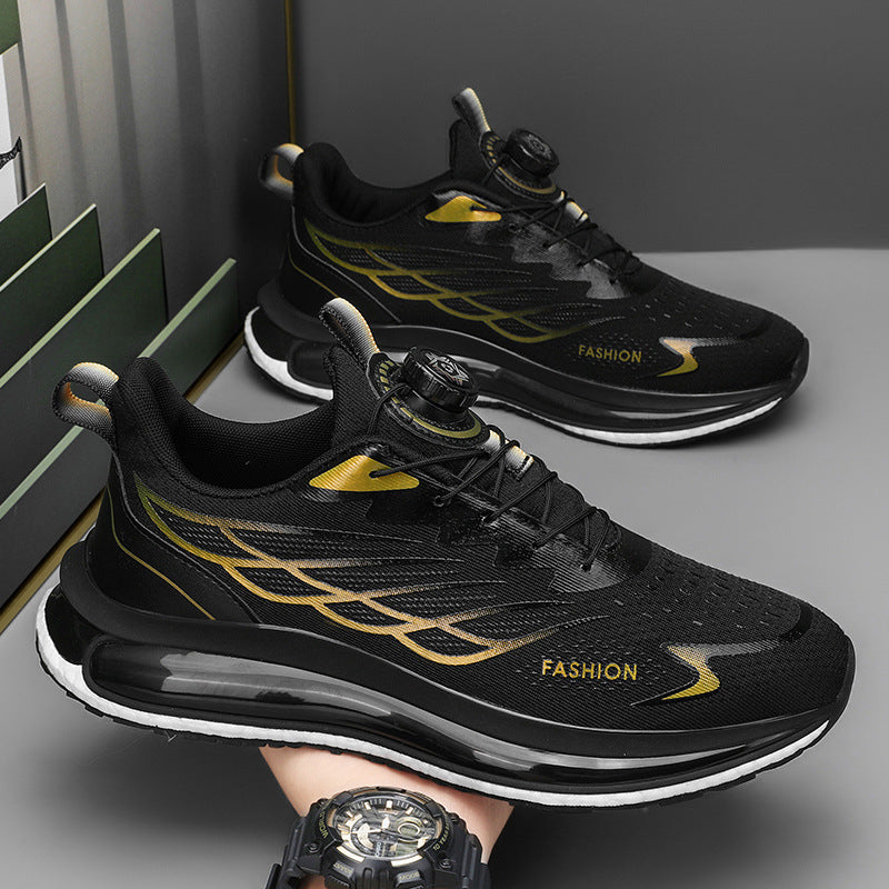 Men’s Rotating Button Running Shoes – Lightweight Comfort Sneakers