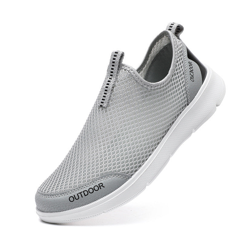 Men's Summer Breathable Mesh Surface Shoes Round Toe Slip-on