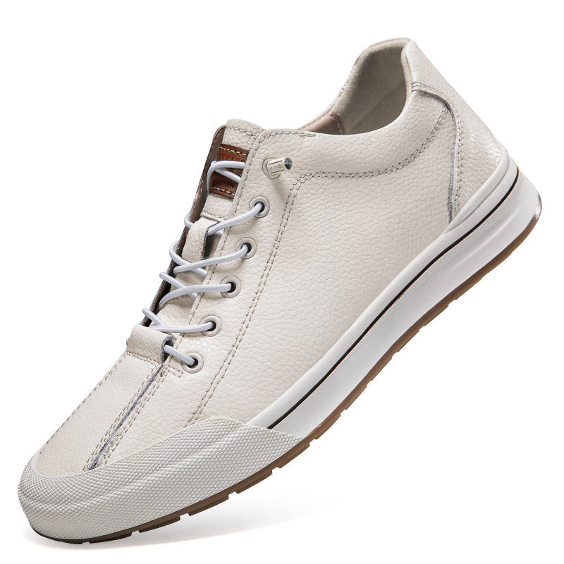 Men’s White Breathable Sneakers – Lightweight All-Matching Casual Shoes