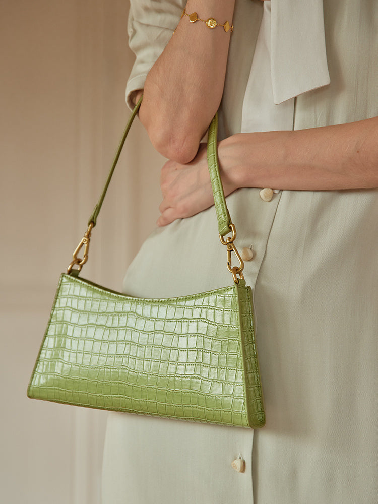 French High-Quality Leather Handbag – Elegant Textured Designer Tote for Women