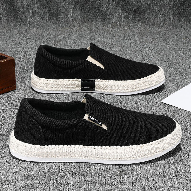 Men’s Breathable Canvas Shoes – Casual Slip-on Tide Fashion Sneakers