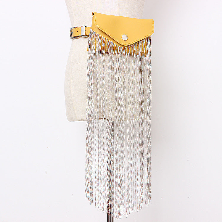 Street Style Tassel Chain Waist Bag for Women – Fashion Personality Belt Bag