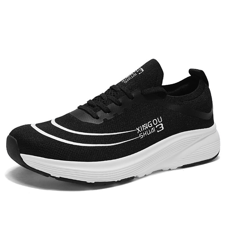 Men’s Wide Sole Flyknit Mesh Sneakers – Breathable Lightweight Sports Shoes
