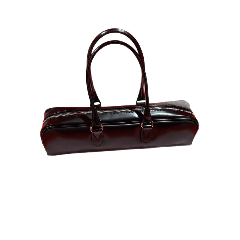 Women’s Cowhide Underarm Bag – Long Hand-Carry French Stick Tote