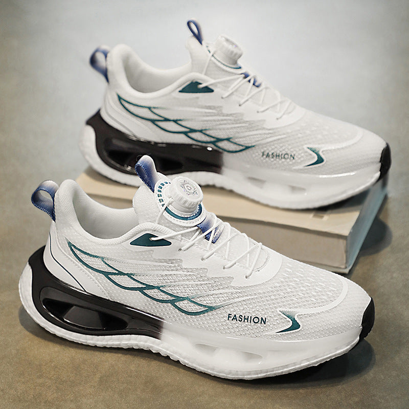 Men's Lightweight Shock Absorption Sneakers – Youth Rotating Button Shoes