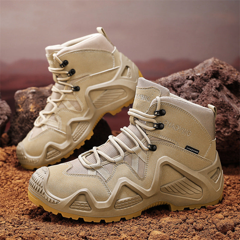 Men’s High-top Tactical Boots – Wear-resistant Outdoor Desert Combat Shoes