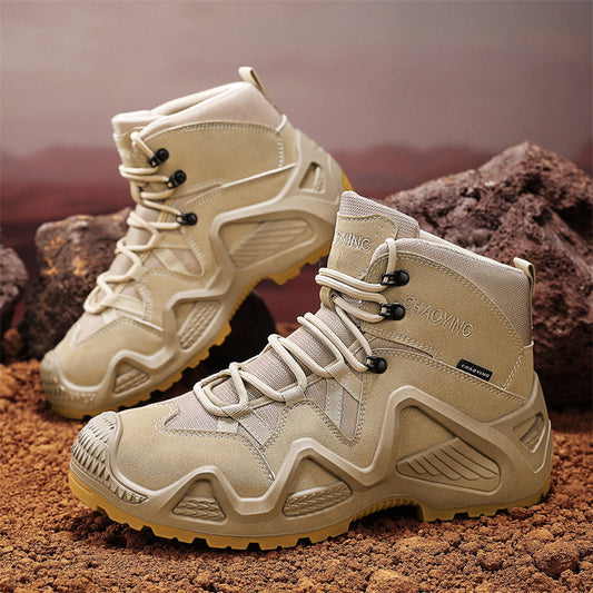 Men’s High-top Tactical Boots – Wear-resistant Outdoor Desert Combat Shoes
