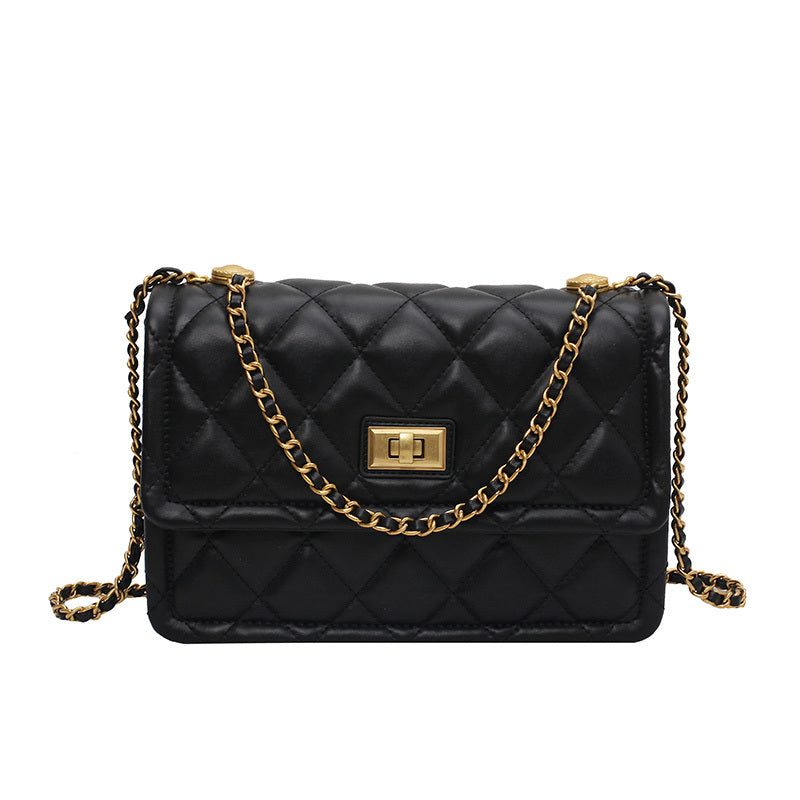 Luxury Rhombic Quilted Bag | High-End Western Style Chain Shoulder Handbag