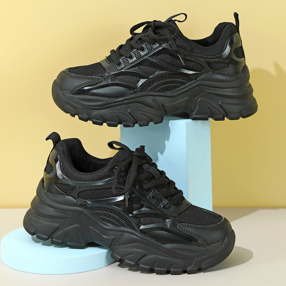 Women's Height Increasing Sneakers | Trendy Breathable Thick Bottom Casual Shoes