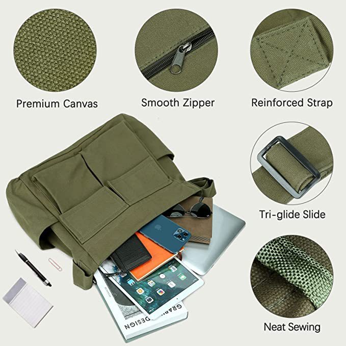 Retro Large Capacity Artistic Casual Canvas Shoulder Bag for Women