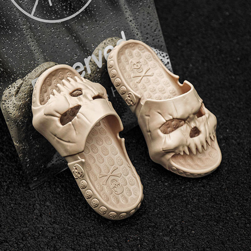 Personalized Skull Slippers – Halloween Funny Bathroom & Beach Shoes