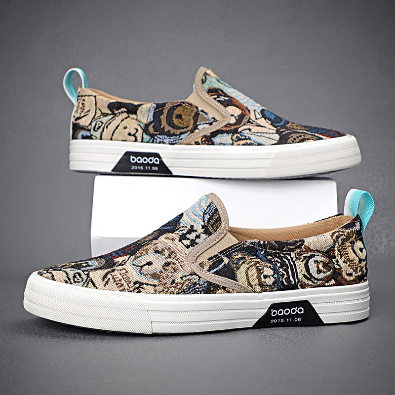 Men’s Breathable Slip-on Shoes – Trendy Lazy Casual Sneakers